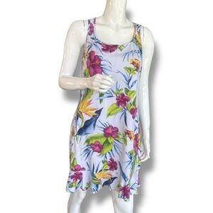 Tommy White Iris Floral Sleeveless Tank Dress. Women’s Size Medium